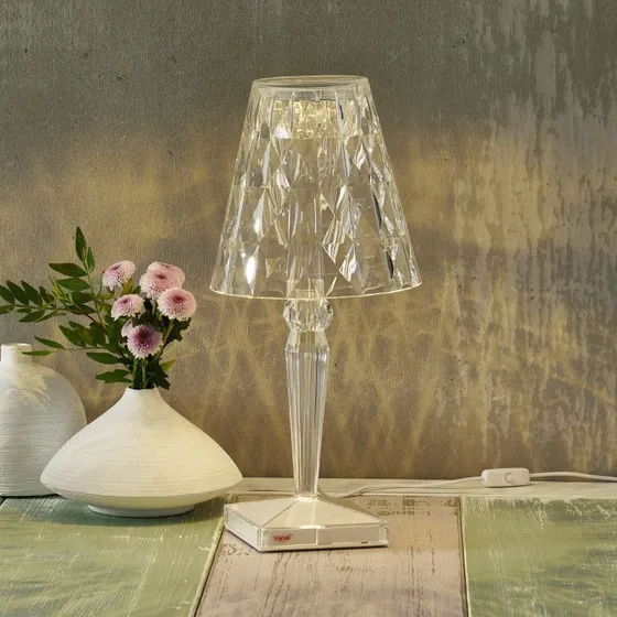 Kartell Big Battery Tischlampe - Designer LED-Leuchte, transparent