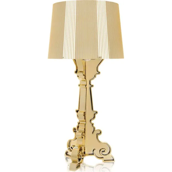 Kartell Bourgie Tischleuchte Gold - Designer Lampe mit Plissee-Schirm