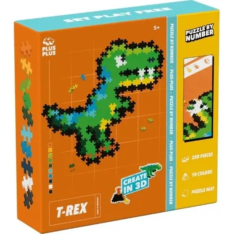 Plus-Plus Zahlenpuzzle T-Rex, 250 Teile