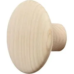 Muuto Dots Wood Wandhaken - Esche Natur - Ø 9 cm