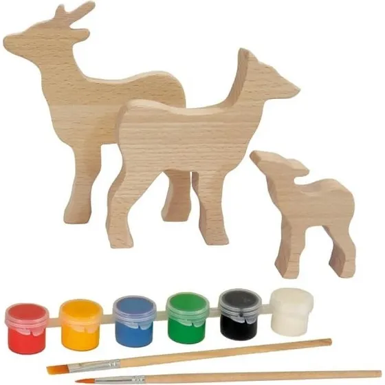 Egmont Toys Kreatives Malset Hirschfamilie aus Holz