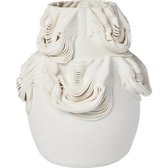 Ferm Living Vase Drisca Keramik, 23 cm, Weiß
