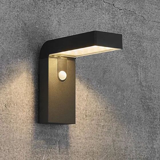 Nordlux Alya LED Solar-Wandleuchte Schwarz mit Bewegungssensor