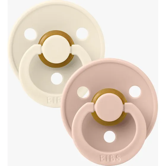 BIBS 2er-Pack Colour Schnuller Latex, 6-18M, Ivory/Blush