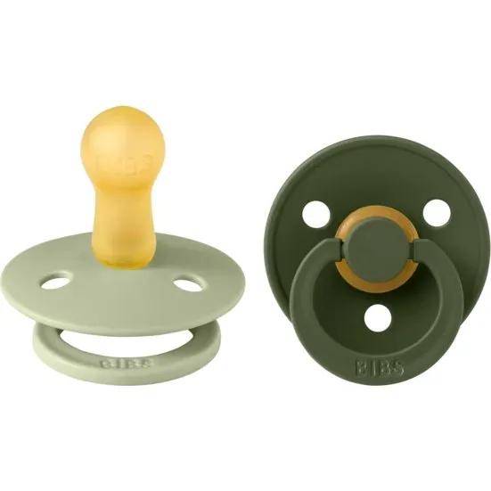 BIBS Schnuller 2er-Set Latex Color - Sage/Hunter Green (6-18 Monate)