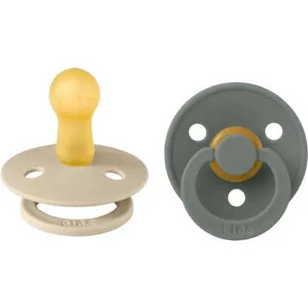 BIBS Colour Schnuller 2er-Pack Latex Größe 1, Vanille & Kiefer
