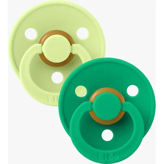 BIBS 2er-Pack Polka Collection Schnuller Latex, 0-6M, Matcha/Cactus