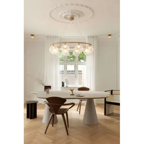 Nuura Wandleuchte Liila 1, Gold/Klar, Ø 14 cm, IP44