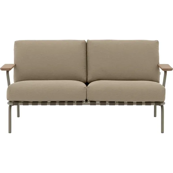 Muuto Settle Gartensofa 2-Sitzer - Braun (Ribbed Weave 5/Taupe)