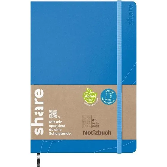 share Notizbuch DIN A5 punktkariert hellblau