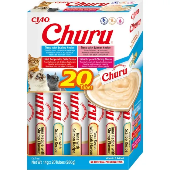 INABA Churu Katzen-Leckerli Multipack Thunfisch & Meeresfrüchte 280g