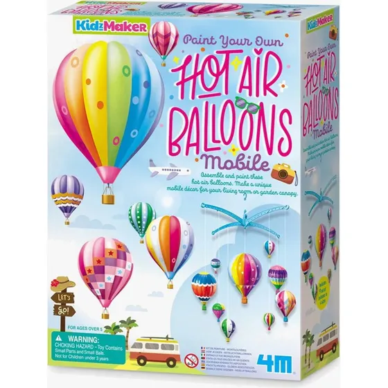 4M KidzMaker DIY-Set Heißluftballons bemalen & Mobile basteln