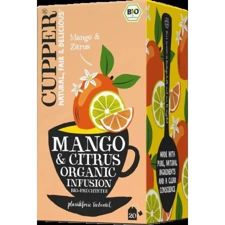 Cupper Bio-Mango- und Zitronentee, 36 g Becher