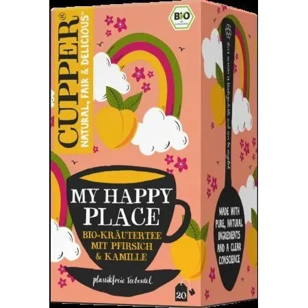 Cupper Bio-Tee My Happy Place, Pfirsich & Kamille, 30 g