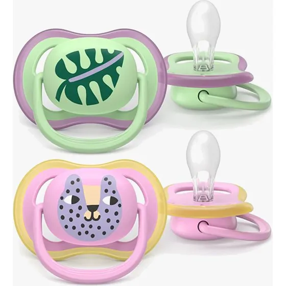 Philips Avent Ultra Air Schnuller 2er-Pack, 6-18M, Rosa/Grün