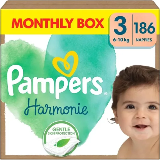 Pampers Harmonie Windeln Größe 3 (6-10 kg), 186 Stück