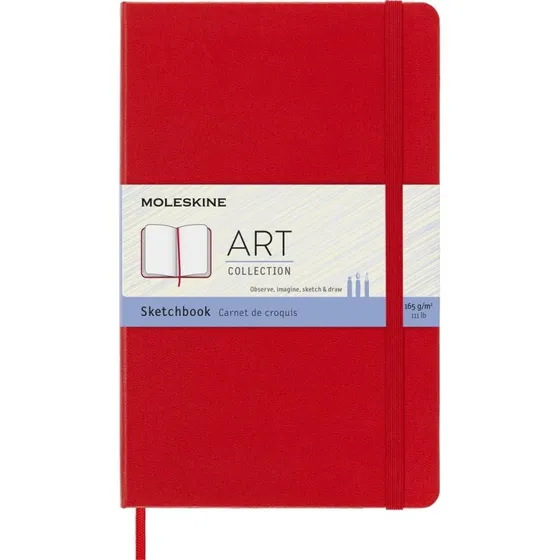 Moleskine Skizzenbuch L/A5 Hardcover Rot, 165g/qm