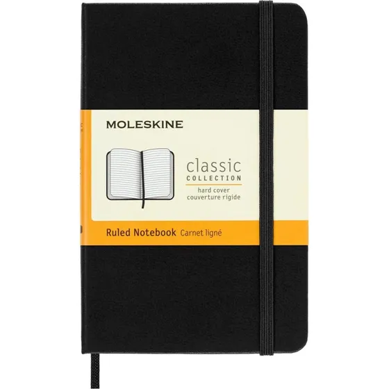 Moleskine Notizbuch Pocket A6, liniert, schwarz, Hardcover