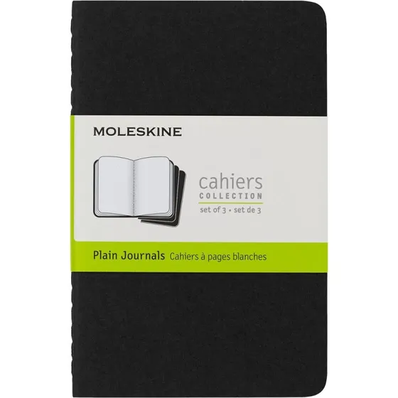 Moleskine Cahier Notizheft A6 Blanko Schwarz, 3er Pack