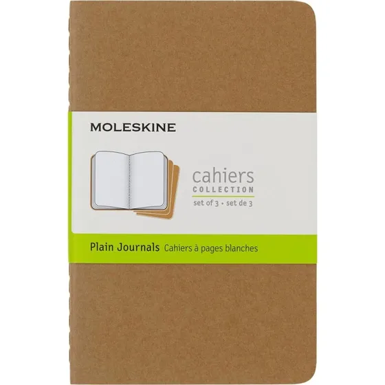 Moleskine Cahier Notizheft A6 Blanko, 3er Pack, Packpapierbraun