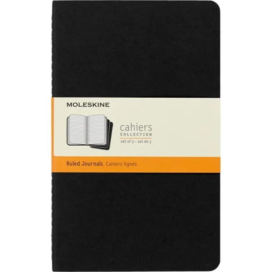 Moleskine Cahier Notizheft A5 liniert, schwarz, 3er Pack