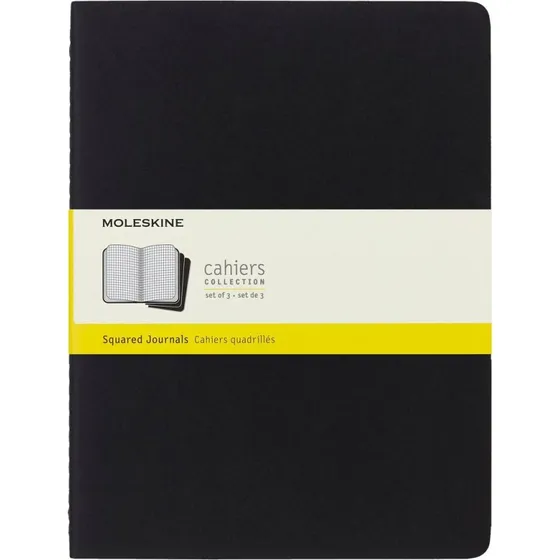 Moleskine Cahier Notizheft XL Kariert Schwarz 3er Pack