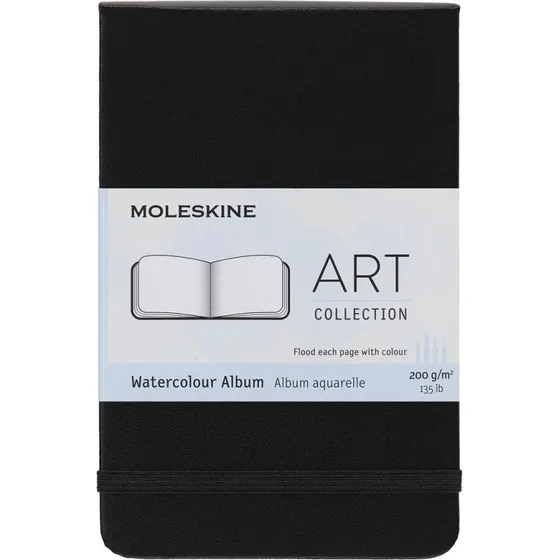 Moleskine Art Plus Aquarellalbum A6, 200g/m², Schwarz