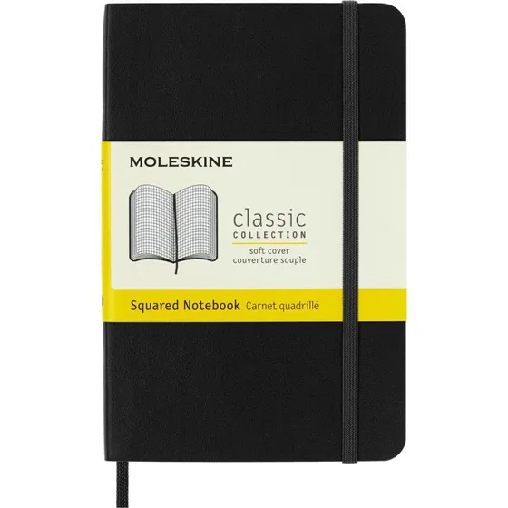 Moleskine Notizbuch P A6 Kariert Schwarz Softcover