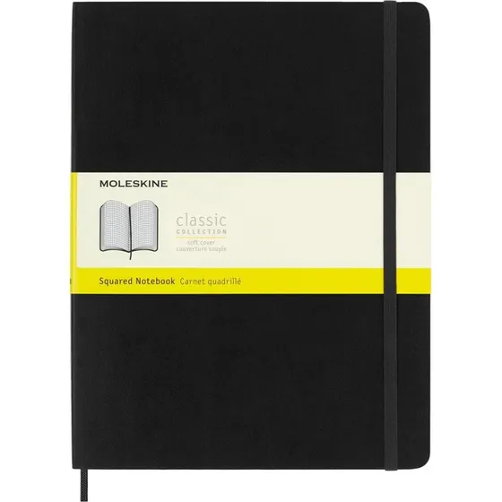 Moleskine Classic XL Notizbuch Kariert - Schwarz, Softcover
