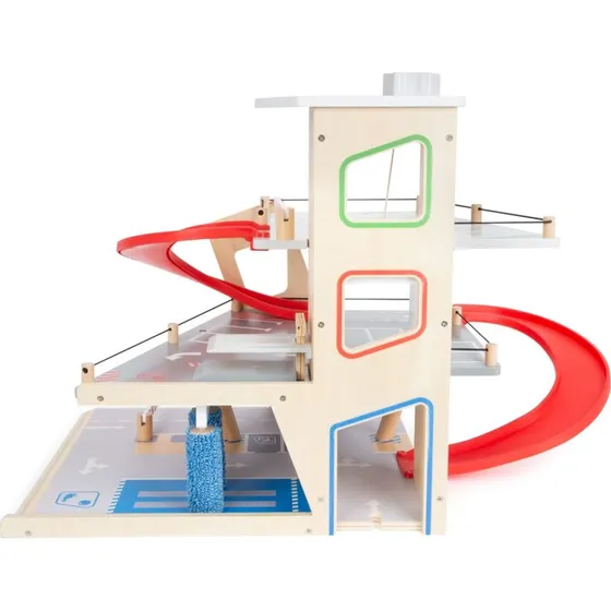 Small Foot Parkhaus Premium - Spielzeug-Parkhaus mit Rampen & Waschanlage