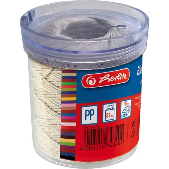 herlitz Verpackungskordel-Spender, 120 m, braun, 15 kg Tragkraft