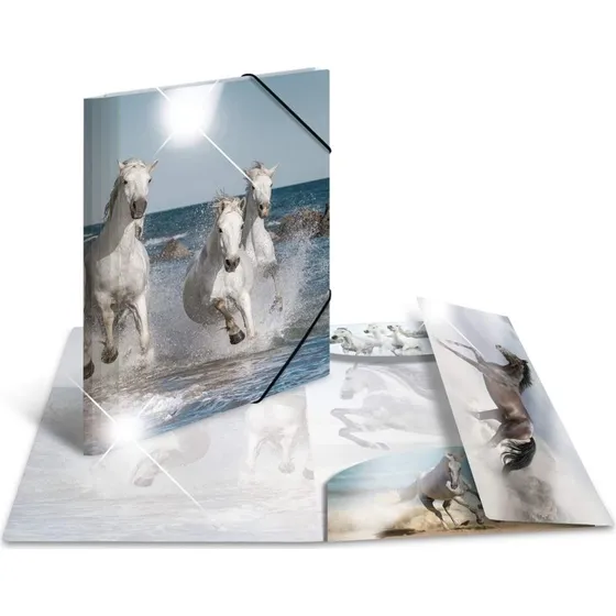 HERMA Eckspannermappe Pferde, DIN A4, PP Glossy