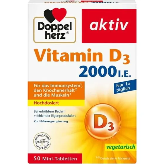 Doppelherz Vitamin D3 2000 I.E. Tabletten (50 Stück)