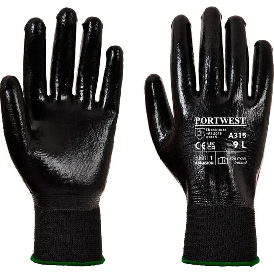 PORTWEST All-Flex Grip Handschuhe A315 schwarz (12 Paar)