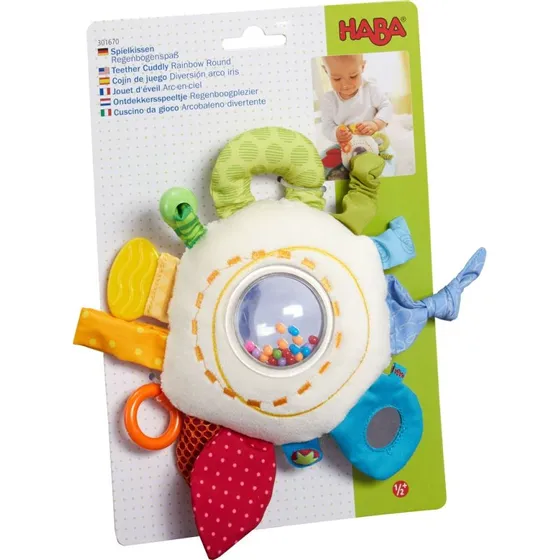 HABA Spielkissen Regenbogenspaß - Sensorisches Kuschelkissen