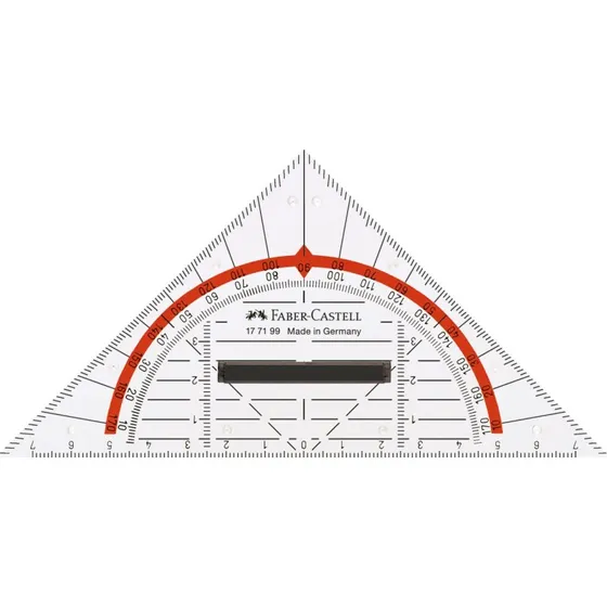 Faber-Castell Geometriedreieck BK 1 klein mit Griff, 14 cm