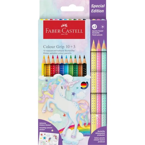 Faber-Castell Colour Grip Einhorn Buntstifte 10+3 Stück