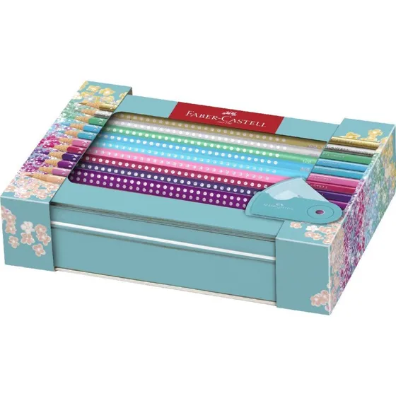 Faber-Castell Buntstifte GRIP SPARKLE Geschenkset, 20er Set