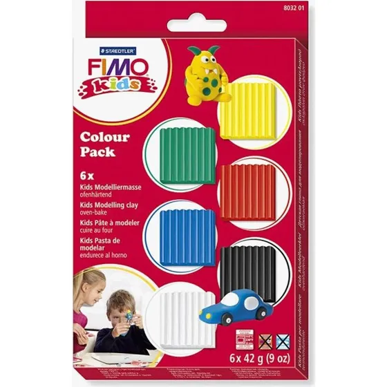 FIMO Kids Modelliermasse-Set Colour Pack, 6er Set (6x42g)