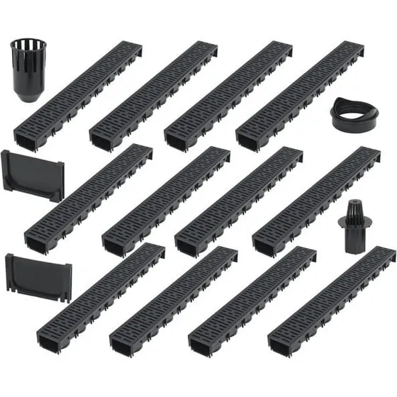 vidaXL Entwsserungskanle 12 m, 12 Stck, Kunststoff