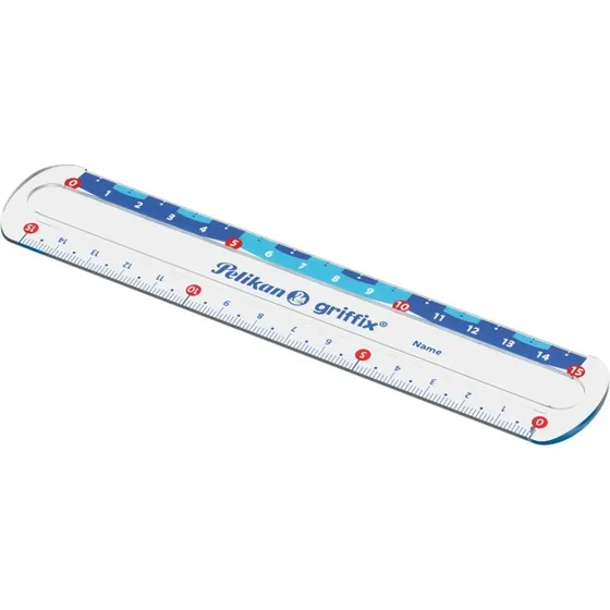 Pelikan griffix Lineal 150 mm, transparent/blau, bruchsicher