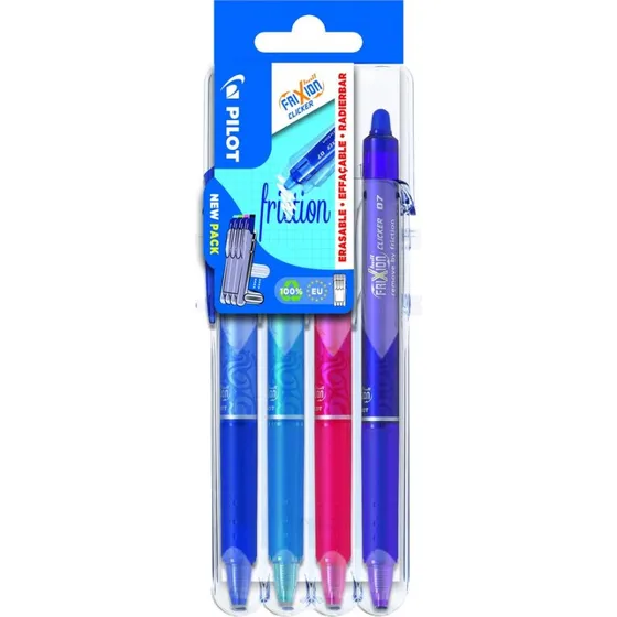 PILOT FriXion Ball Clicker 0.7 Set2Go 4er Set - Radierbar