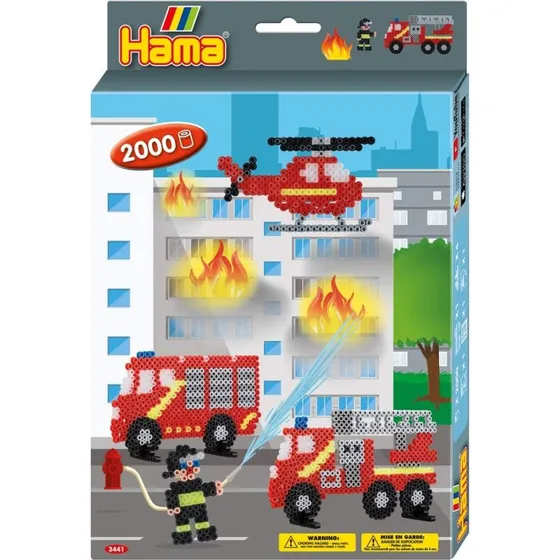 Hama Bügelperlen Midi Feuerwehr Geschenkset mit 2000 Stück