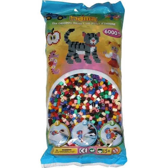 Hama Bügelperlen midi Volltonmix, 6.000 Stück (5 mm)