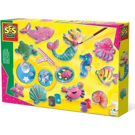 SES Creative Gipsgieen-Set Glitzer Meerestiere