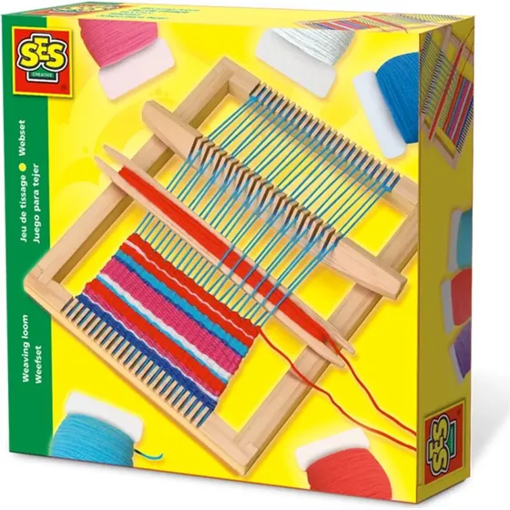 SES Creative Webrahmen Holz mit 60 m Wolle