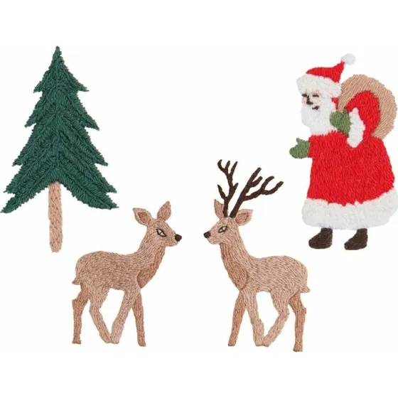 Rico Design Stick & Stitch Stickpackung Weihnachtswald, 12 Stück