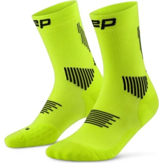 CEP Core Run Mid Cut Socks 5.0 III Lime/Schwarz