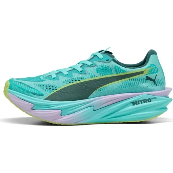 Puma Deviate Nitro Elite 4 Hyrox Damen Laufschuhe grün/lila/gelb