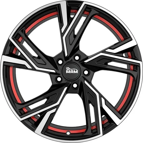 MAM Wheels MAM RS5 Felge 6.5Jx16 4x108 ET20 Schwarz/Rot
